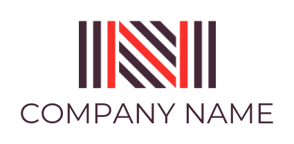 Letter N logo template made of lines
