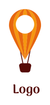 travel logo image location pin hot air balloon - logodesign.net