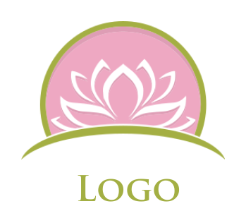 generate a spa logo lotus flower inside semi circle