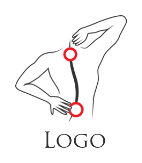 orthopedic logo man hands on backbone