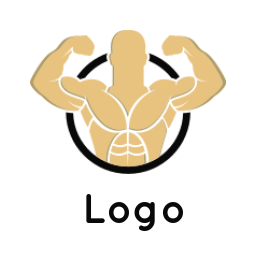 fitness logo template man with muscular body