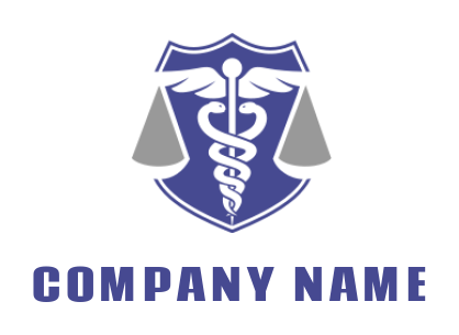 make a medical logo medical sign with scale in shield 
