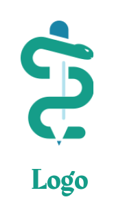 create a medical logo medical snake on pencil