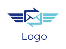 logistics logo online message with wings - logodesign.net