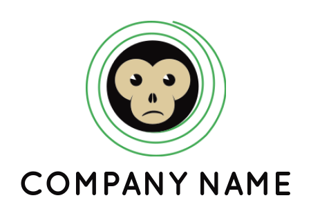 animal logo maker monkey face inside swirl - logodesign.net