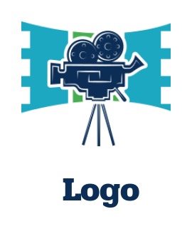 create a media logo movie camera on tripod - logodesign.net
