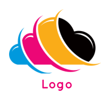generate a printing logo of multi color cloud