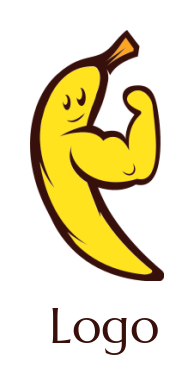 fitness logo image muscular banana mascot