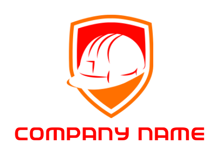 handyman logo negative space helmet in shield