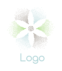 design an arts logo negative space flower in paint splashes