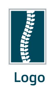 make a medical logo negative space orthopedic spine inside the rectangle 