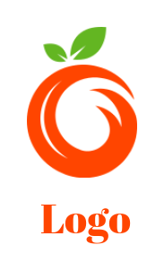 Letter O logo maker forming orange with leaves