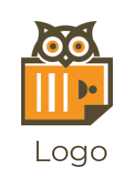 generate a pet logo icon of owl with newspaper