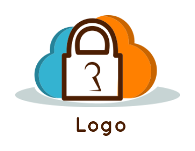 generate a security logo icon padlock with cloud