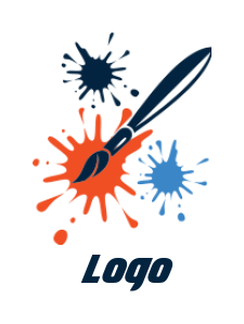 arts logo symbol paint brush with splatter - logodesign.net