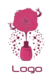 beauty logo template rose with nail paint