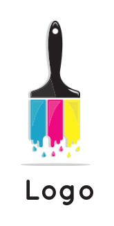 generate a printing logo paintbrush drip paint
