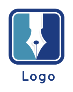 create an education logo pen nib set in square - logodesign.net