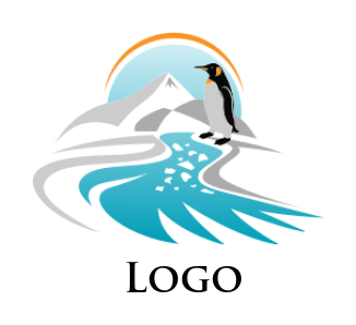 pet logo maker penguin on ice berg