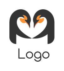 bird logo maker penguins forming heart