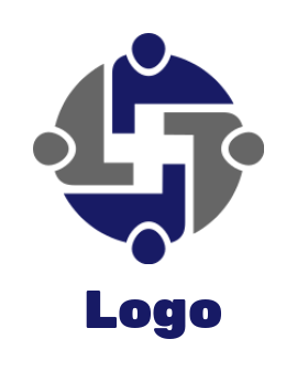 design an employment logo people community with plus sign