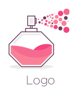 beauty logo icon of perfume spray with circles