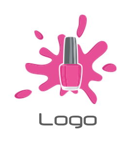 beauty logo splash around nail paint bottle