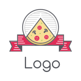 Restaurant logo pizza slice inside circle