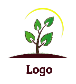 make an agriculture logo plant stem and leaves