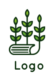 agriculture logo icon plant with leaves on document 