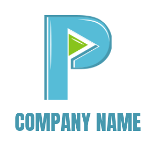 Generate a Letter P logo with play button