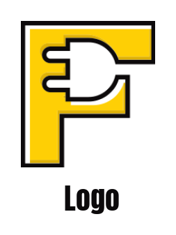 alphabets logo maker plug inside Letter F