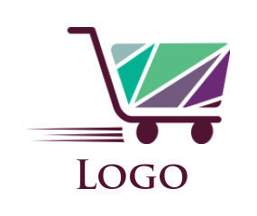 logistics logo polygon shopping cart