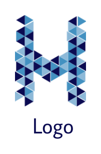 Letter H logo icon made of polygonal triangles