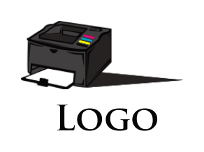 printing logo illustration printer with paper - logodesign.net