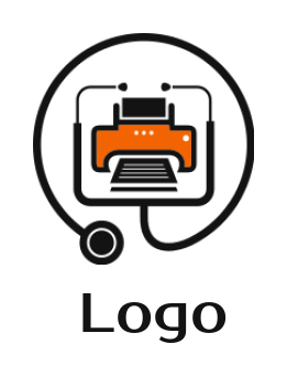 medical logo online printer with stethoscope 