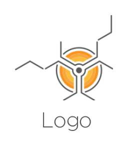 radiology logo symbol with chemical bonds
