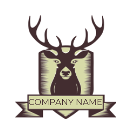 generate a pet logo reindeer inside the emblem