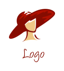 fashion logo online red hat on head - logodesign.net