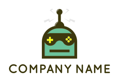 make a games logo robotic character with gamepad