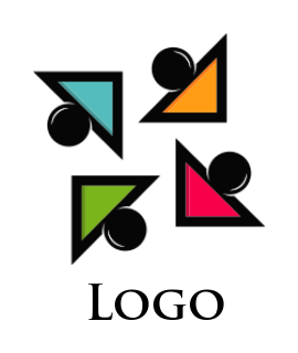 employment logo rotate abstract triangle people