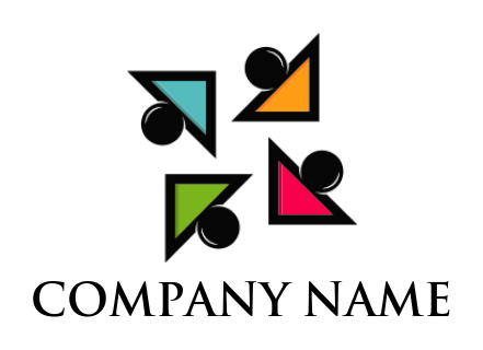 employment logo rotate abstract triangle people