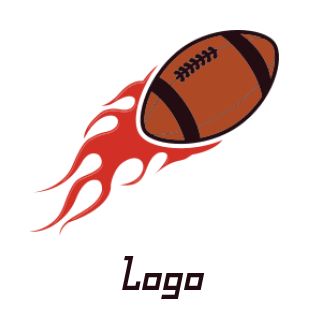 sports logo rugby moving up with burning flames 