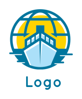 trader logo icon ship in globe - logodesign.net