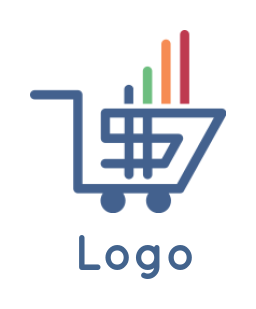 investment logo shopping cart with dollar sign