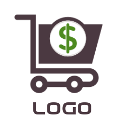 eshop logo shopping cart with dollar sign