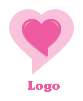 dating logo speech bubble shape heart in heart
