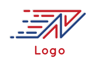 logistics logo speed lines with Letter N