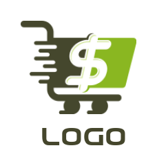 online shop logo shopping cart with dollar sign