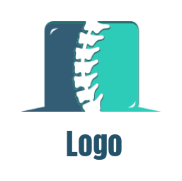 medical logo template orthopedic spinal cord inside the square